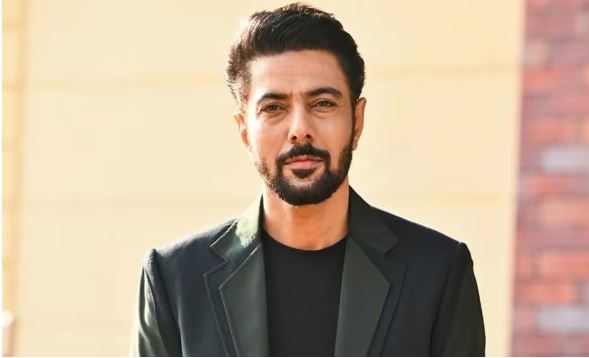 Ranveer Brar in a restaurant setting with financial data overlay