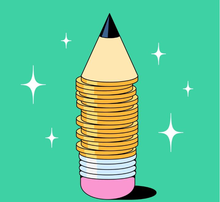 Teacher instructing a virtual classroom on personal finance during the pandemic