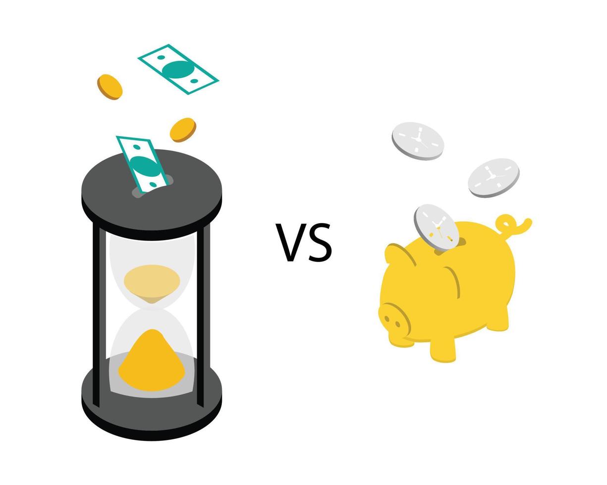 Split image showing a shopping addict on one side and a person calmly using a finance app on the other, symbolizing balance.