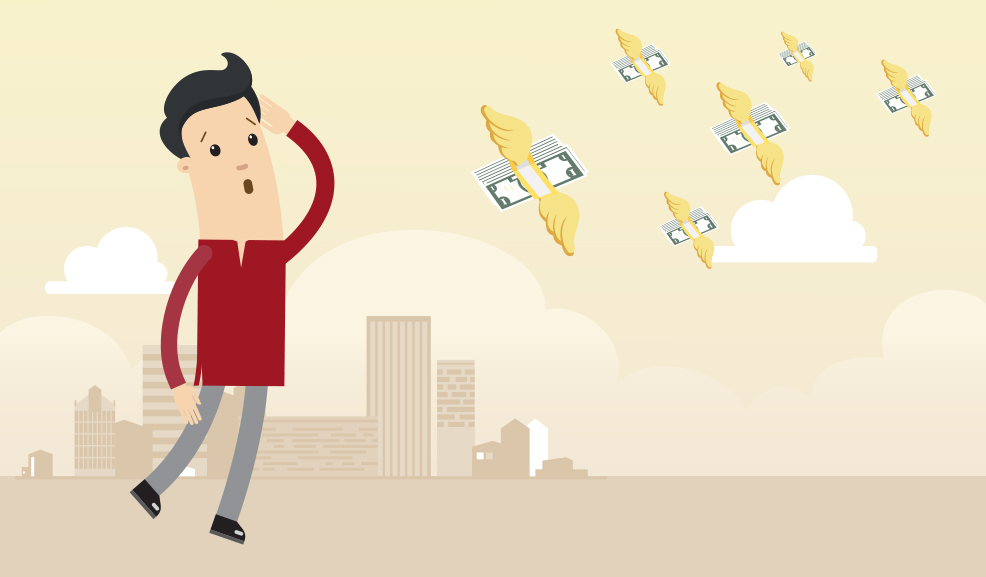 A person smiling while using a finance app to track spending, symbolizing stress-free budgeting.