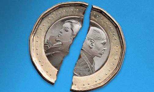 "Stressed couple sitting at kitchen table reviewing hidden financial documents"