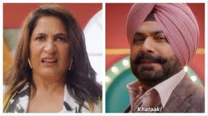 Kapil Sharma teasing Archana Puran Singh on comedy show with audience laughing