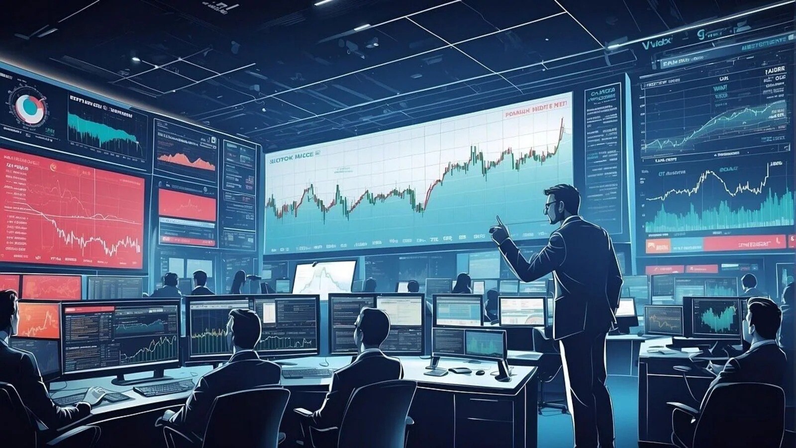 India-US flags with stock market screen in the background, symbolizing trade and financial developments