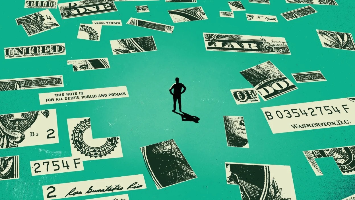 Young man watching risky finance reel on Instagram looking confused