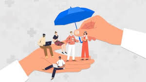 Retired Indian employees discussing group health insurance coverage