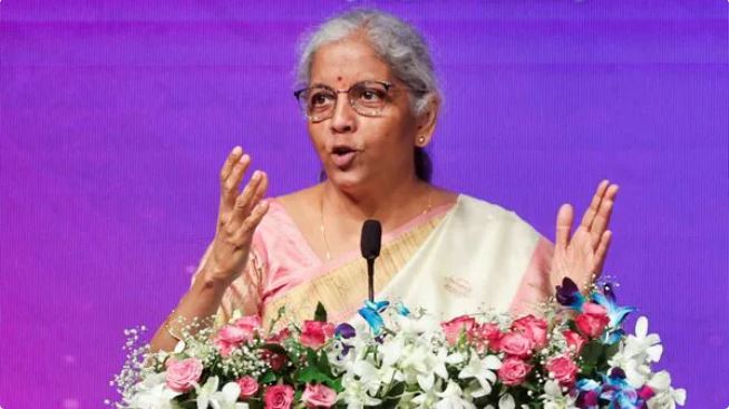 "FM Nirmala Sitharaman addressing global financial reform and climate finance challenges at international forum"