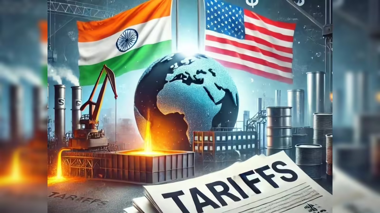 Indian Rupee and U.S. Tariff Impact Illustration
