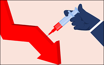 Pharma stocks graph falling with investor holding SIP statement