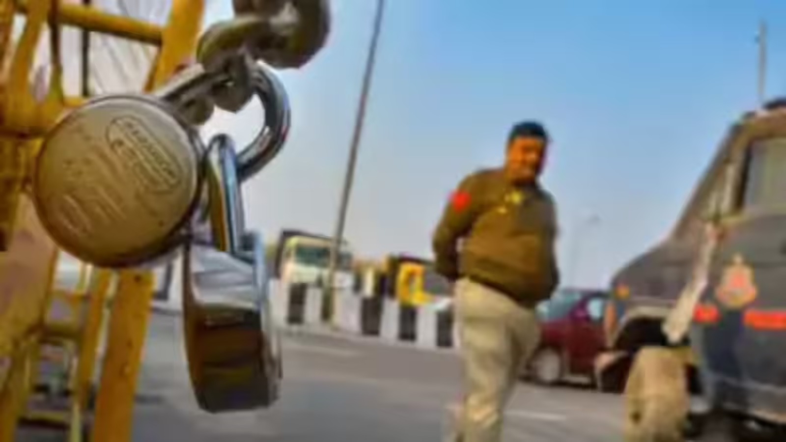 Bank closed due to strike in India with people standing outside and digital banking icons overlayed