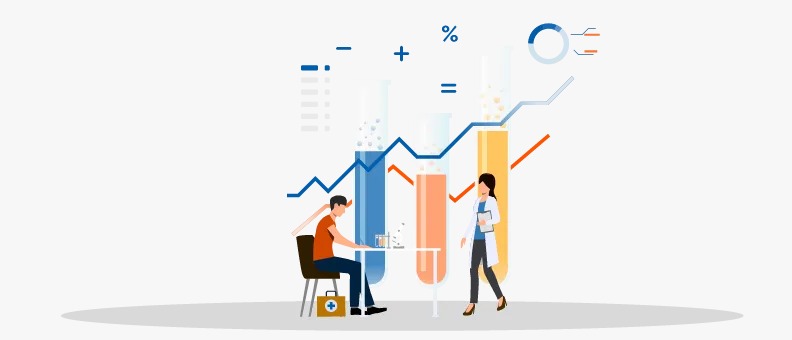 Pharma stocks with red and green candlesticks, capsules overlayed, and a concerned investor tracking mutual fund dashboard