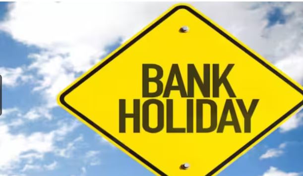 "Bank closed signboard with Bharat Bandh text on July 9 in India"