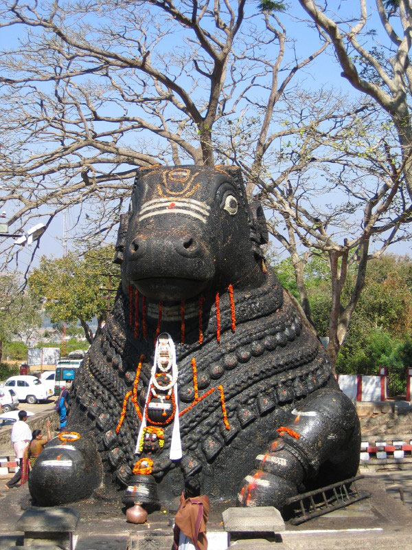 Nandi idol sculpture at Mysore temple Karnataka