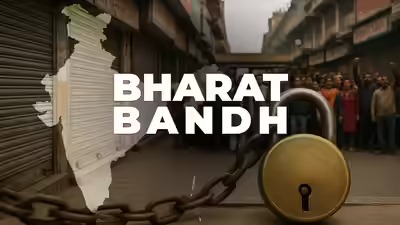 Deserted streets during Bharat Bandh with shuttered shops – symbolizing economic loss and disruption