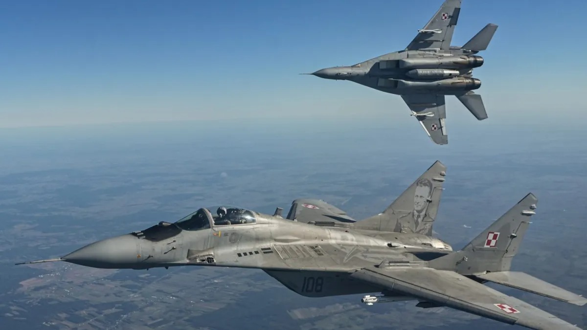 NATO fighter jets in flight amid dark skies – symbolizing military readiness against drone threats