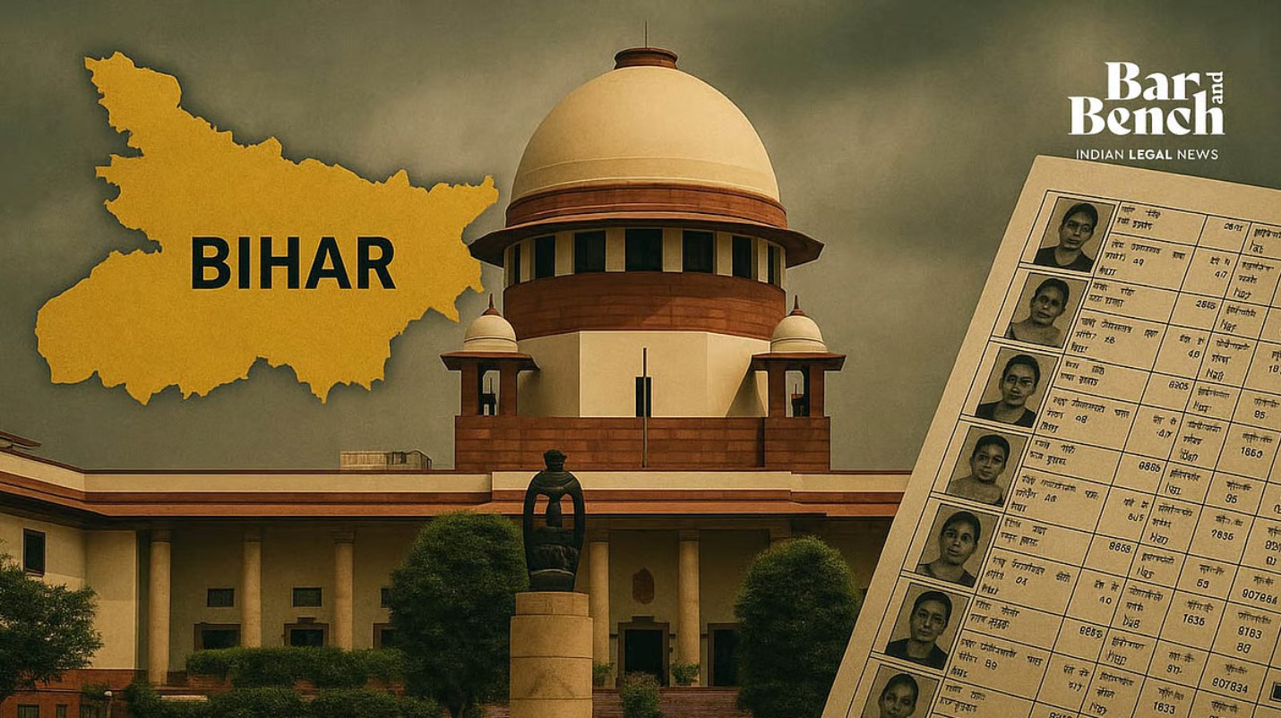 “Supreme Court bench with electoral revision documents and ID proofs”