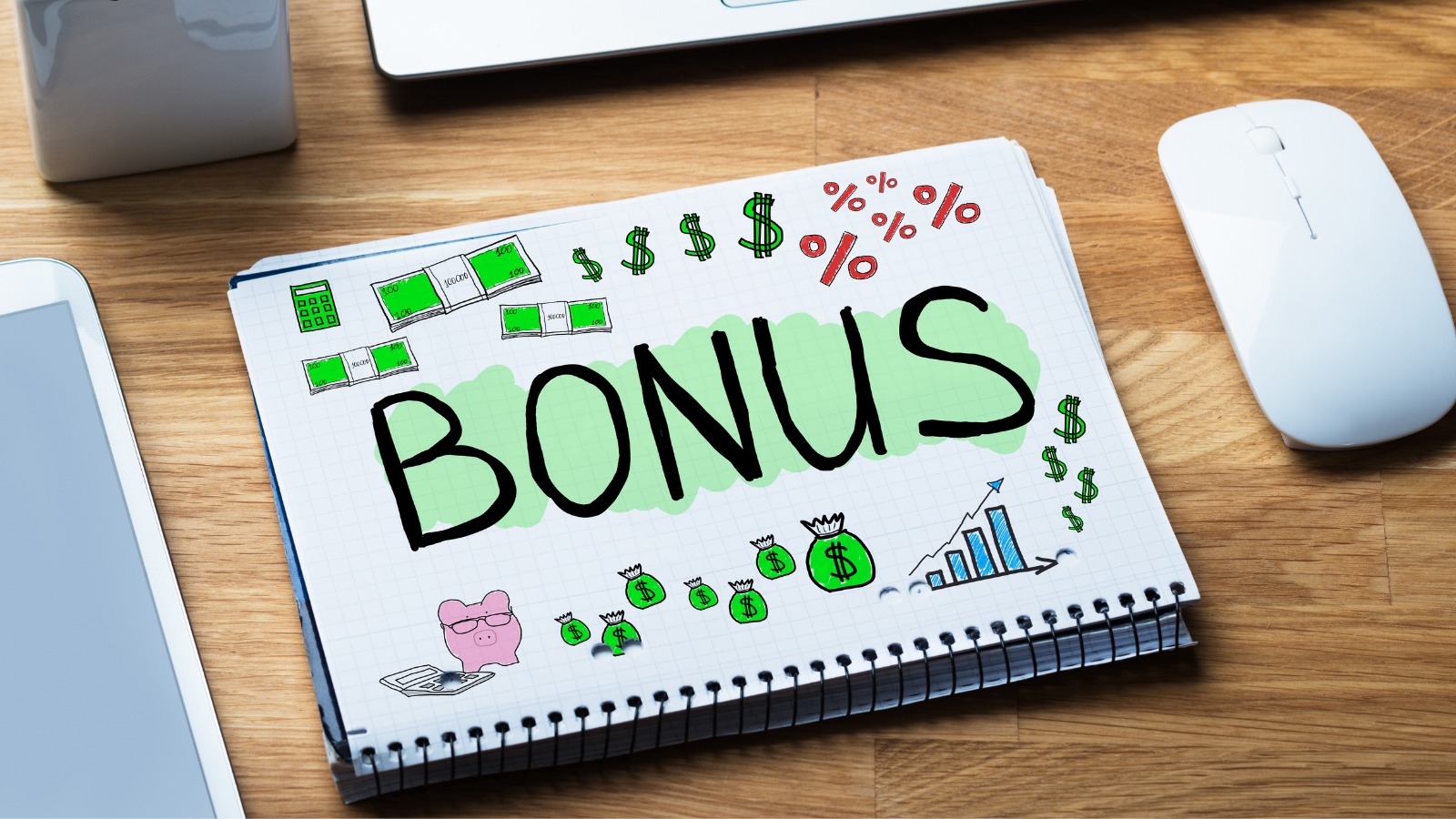 A person weighing loan prepayment and investment options on a seesaw with bonus money