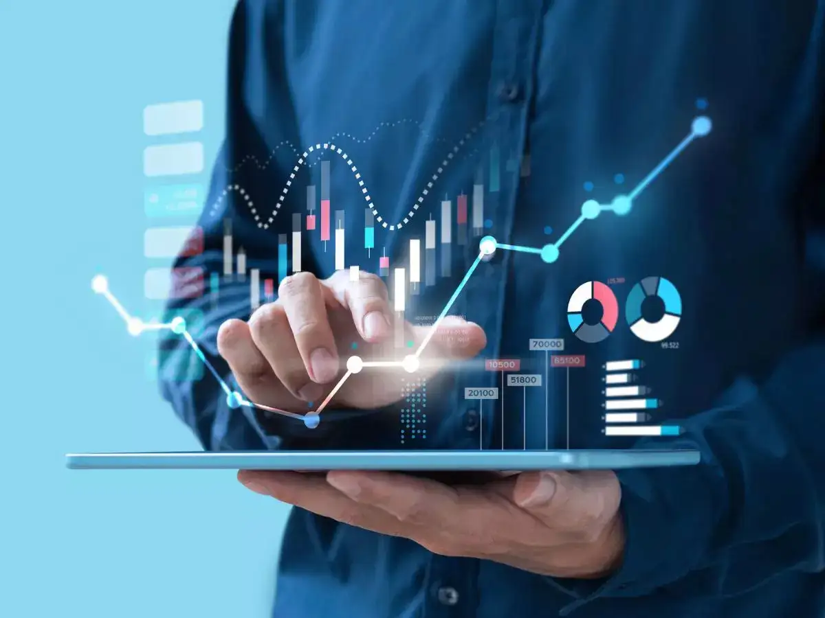 “Stock market graph showing rising trend with highlighted large- and mid-cap stocks”