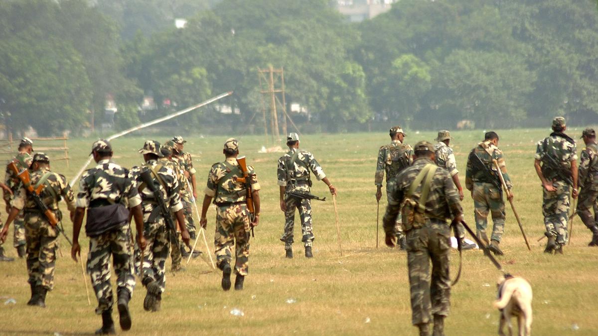 CRPF personnel in action during encounter with Maoists in Jharkhand’s Bokaro region