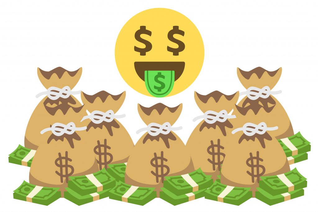 Emoji collage showing money habits – like 💸 overspending, 💰 saving, 📈 investing – with Vizzve logo