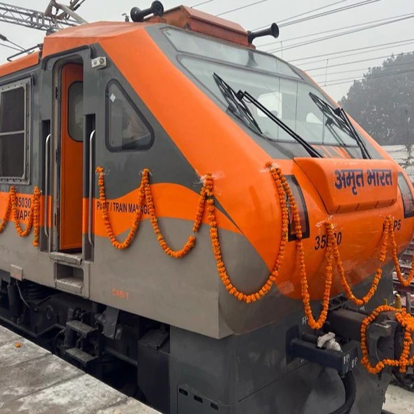 Amrit Bharat Express train flagged off with crowd and officials