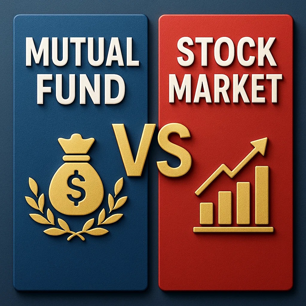 Young Indian investor comparing mutual funds and stock market options on mobile app