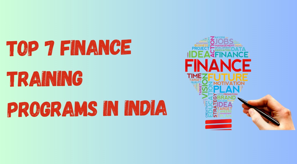 A young Indian adult learning personal finance on a laptop, surrounded by icons of rupee, books, and growth charts