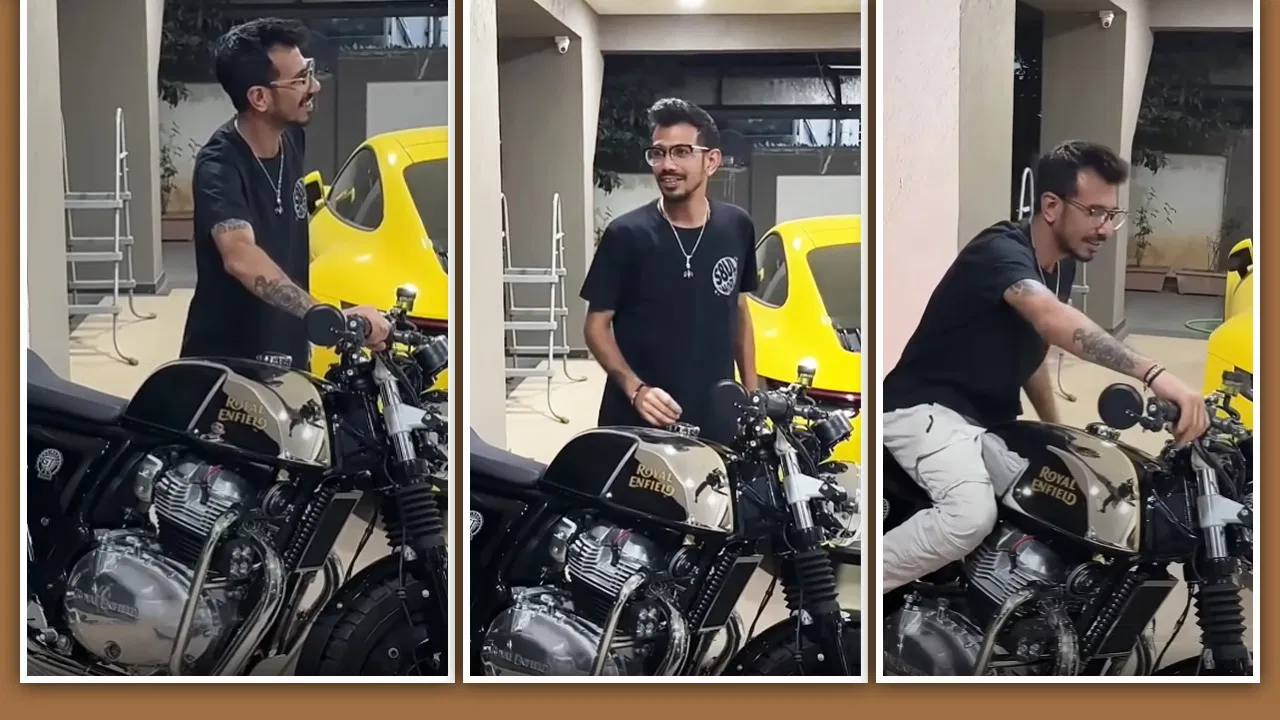 Yuzvendra Chahal riding Royal Enfield Continental GT 650 motorcycle