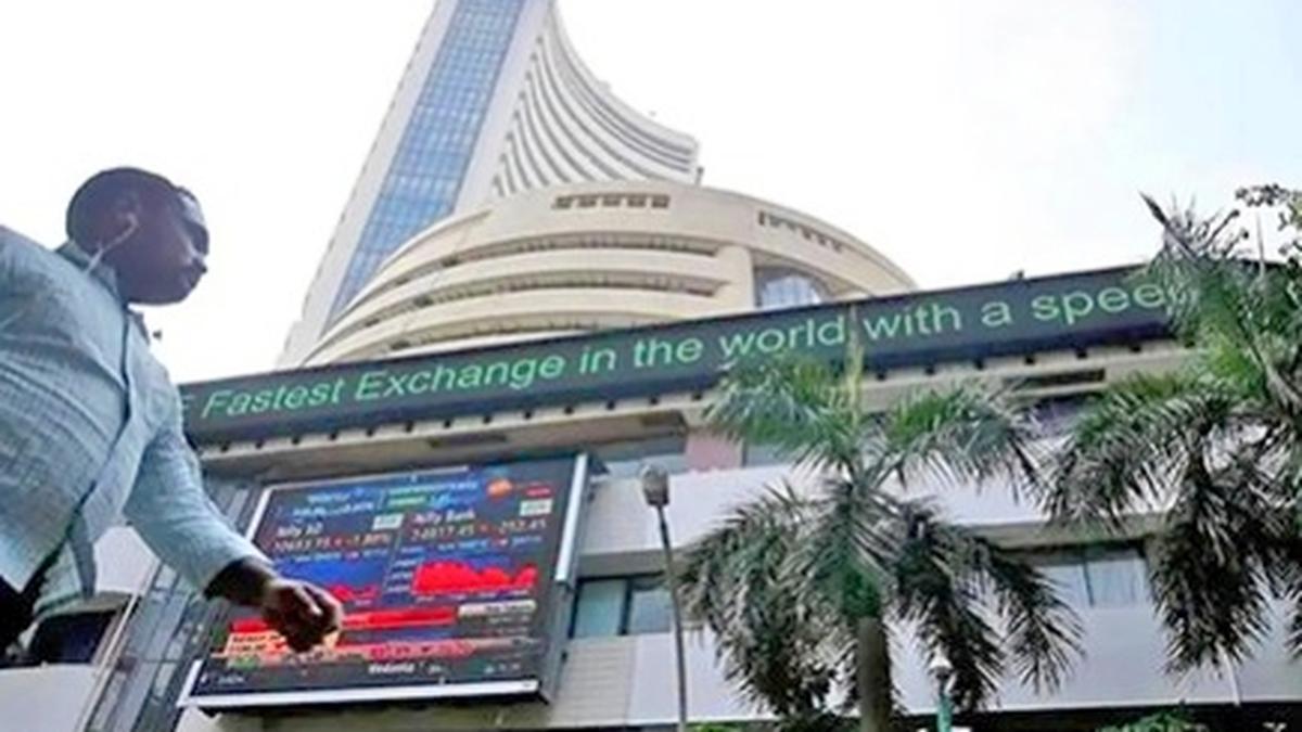 Sensex stock market gain chart with HDFC and ICICI bank shares in focus