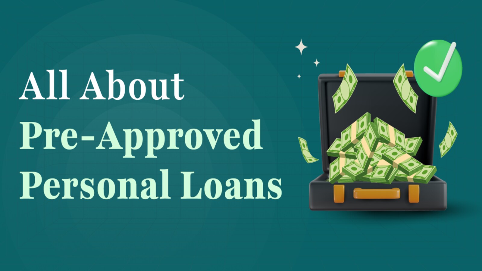 Illustration showing pre-approved loan offer on mobile phone with pros and cons balance scale – Vizzve Finance