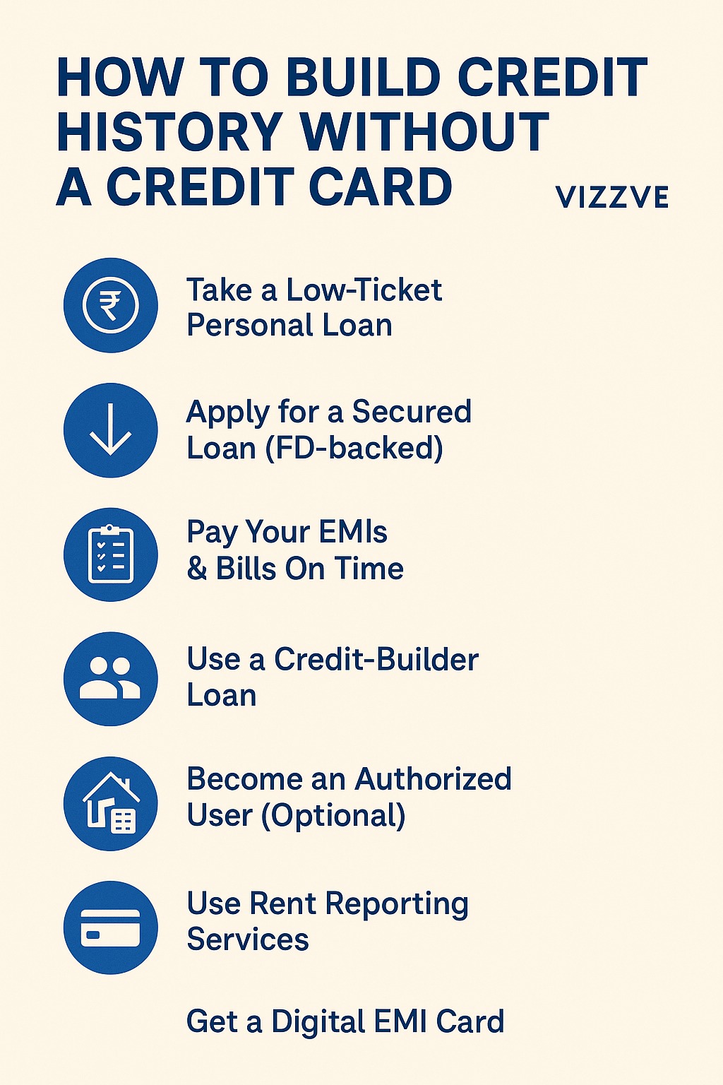 Chart showing credit-building alternatives to credit cards – Vizzve Finance