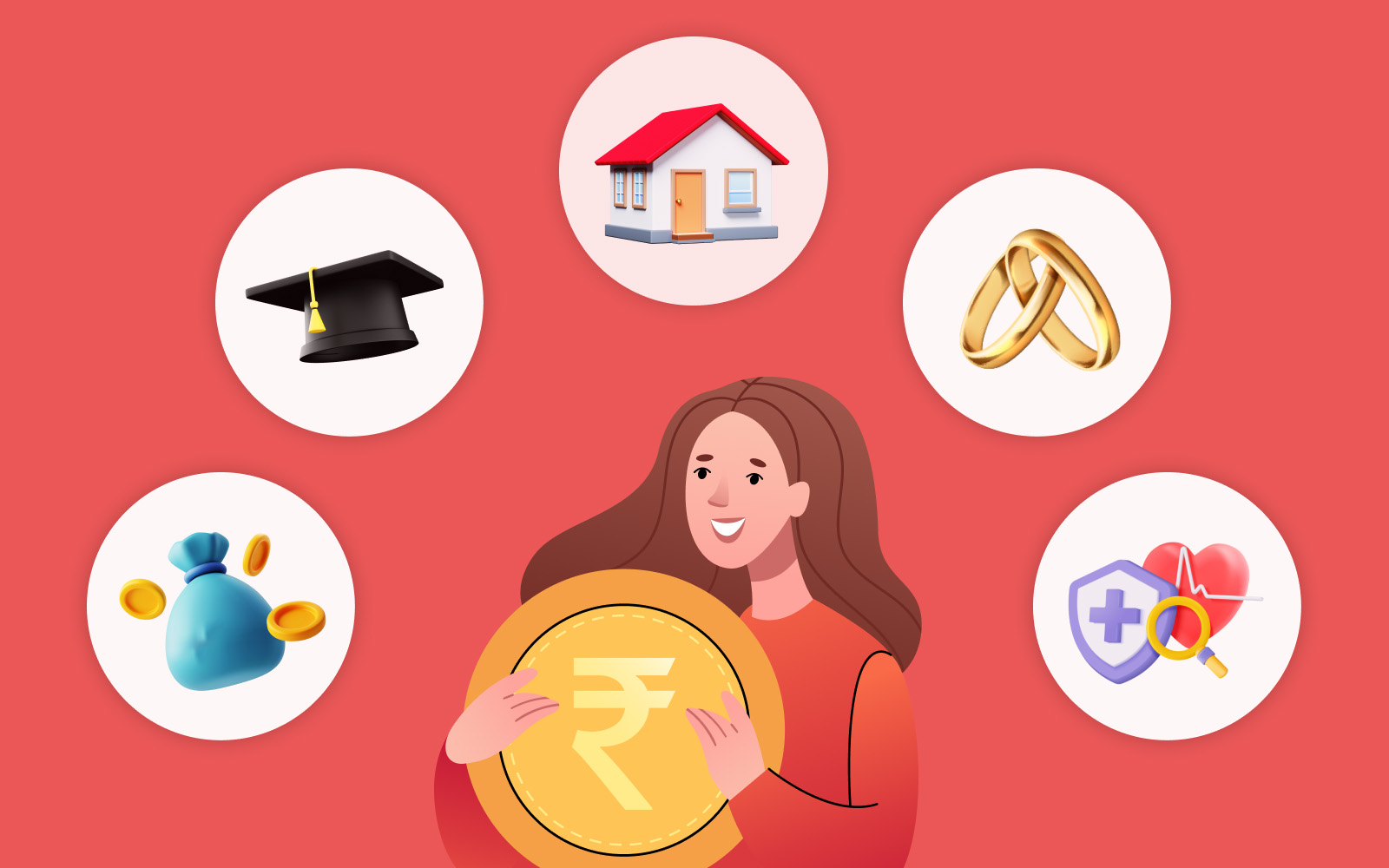 Indian housewife thinking about getting a personal loan with Vizzve Finance logo