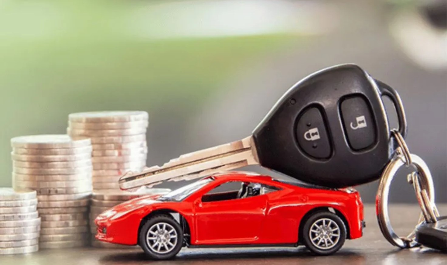 A distressed person at a desk holding car keys, with loan approval documents, signaling quick cash in emergencies