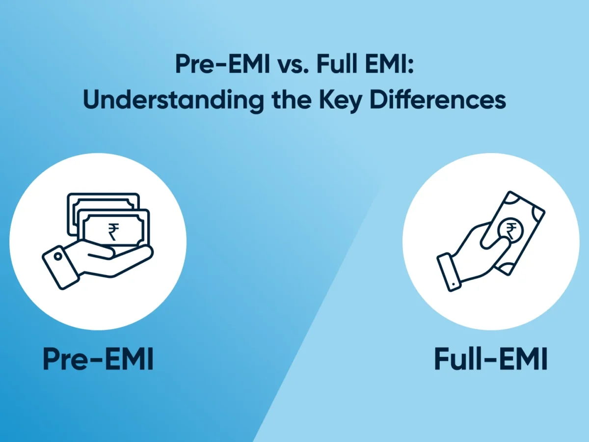 Calculator and documents showing calculation of pre-EMI interest payments