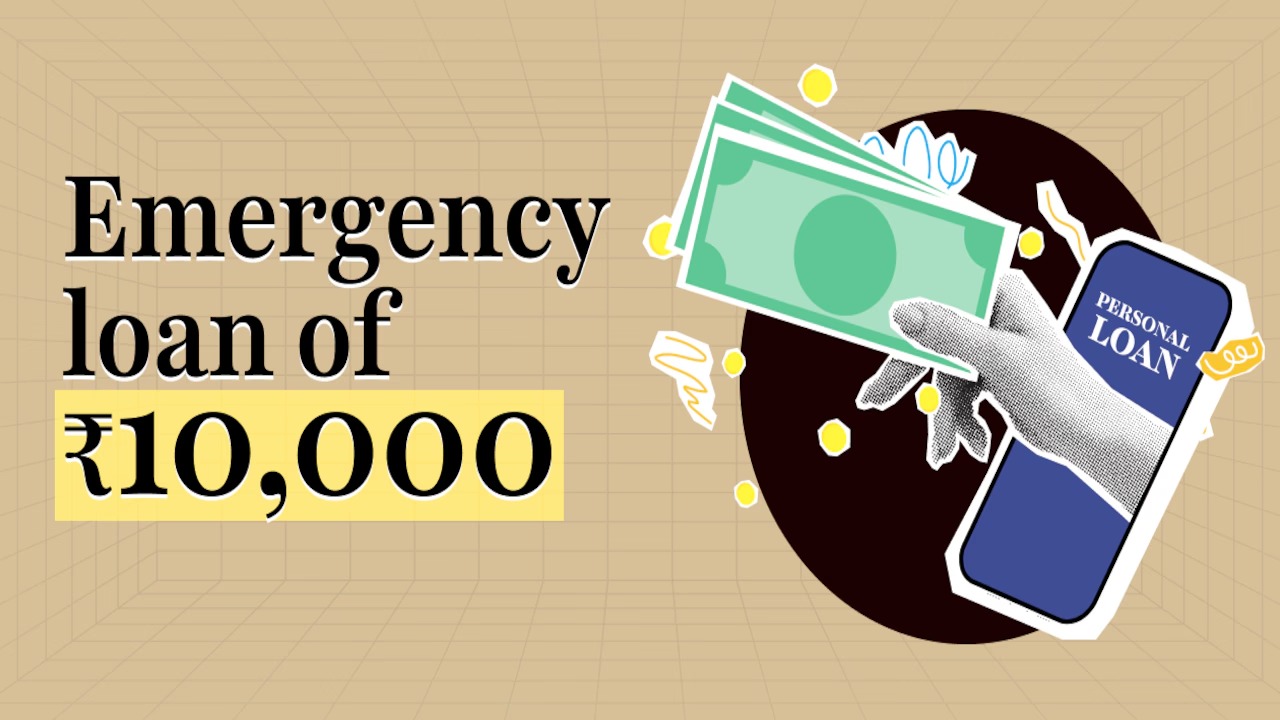 Person urgently checking phone and documents for ₹10,000 instant loan via Vizzve Finance