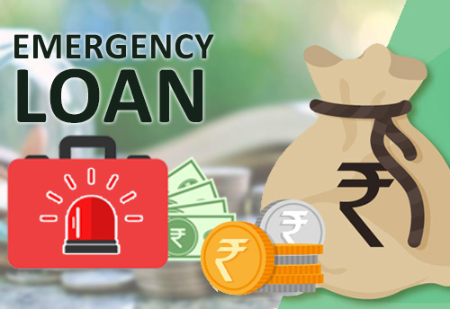 Damaged house due to flood or fire with text overlay: “Quick Emergency Loan – Vizzve Finance”