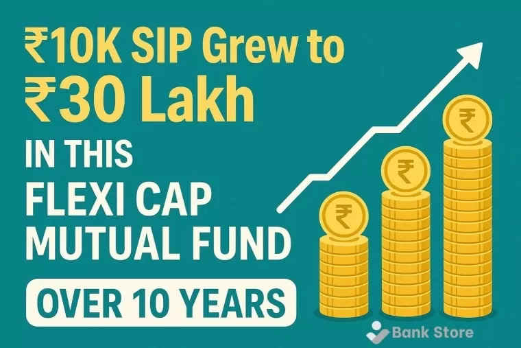 Growth chart of ₹10,000 monthly SIP in flexi cap mutual fund over 10 years to ₹30 lakh