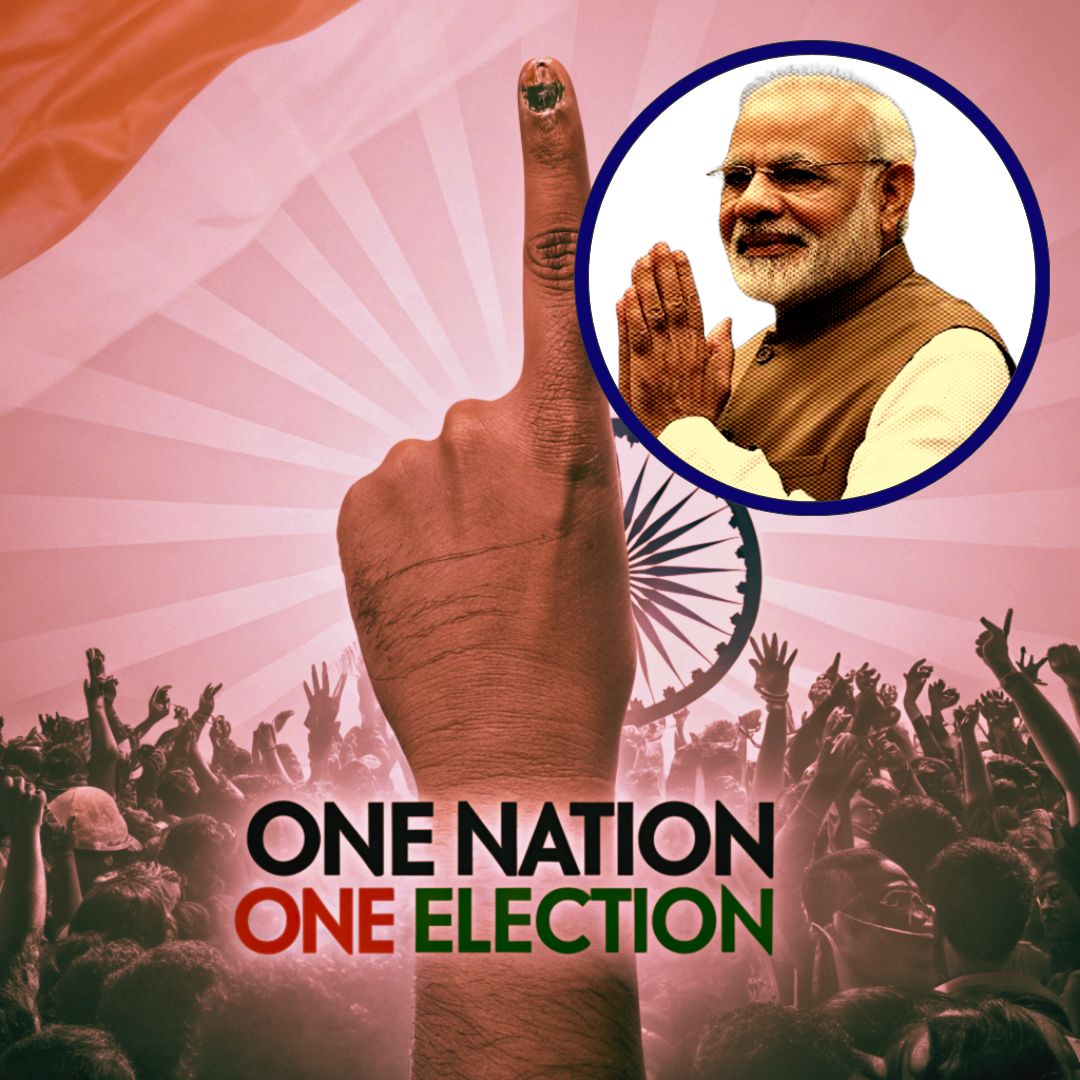 Illustration of simultaneous Lok Sabha and State Assembly elections in India under One Nation, One Election policy