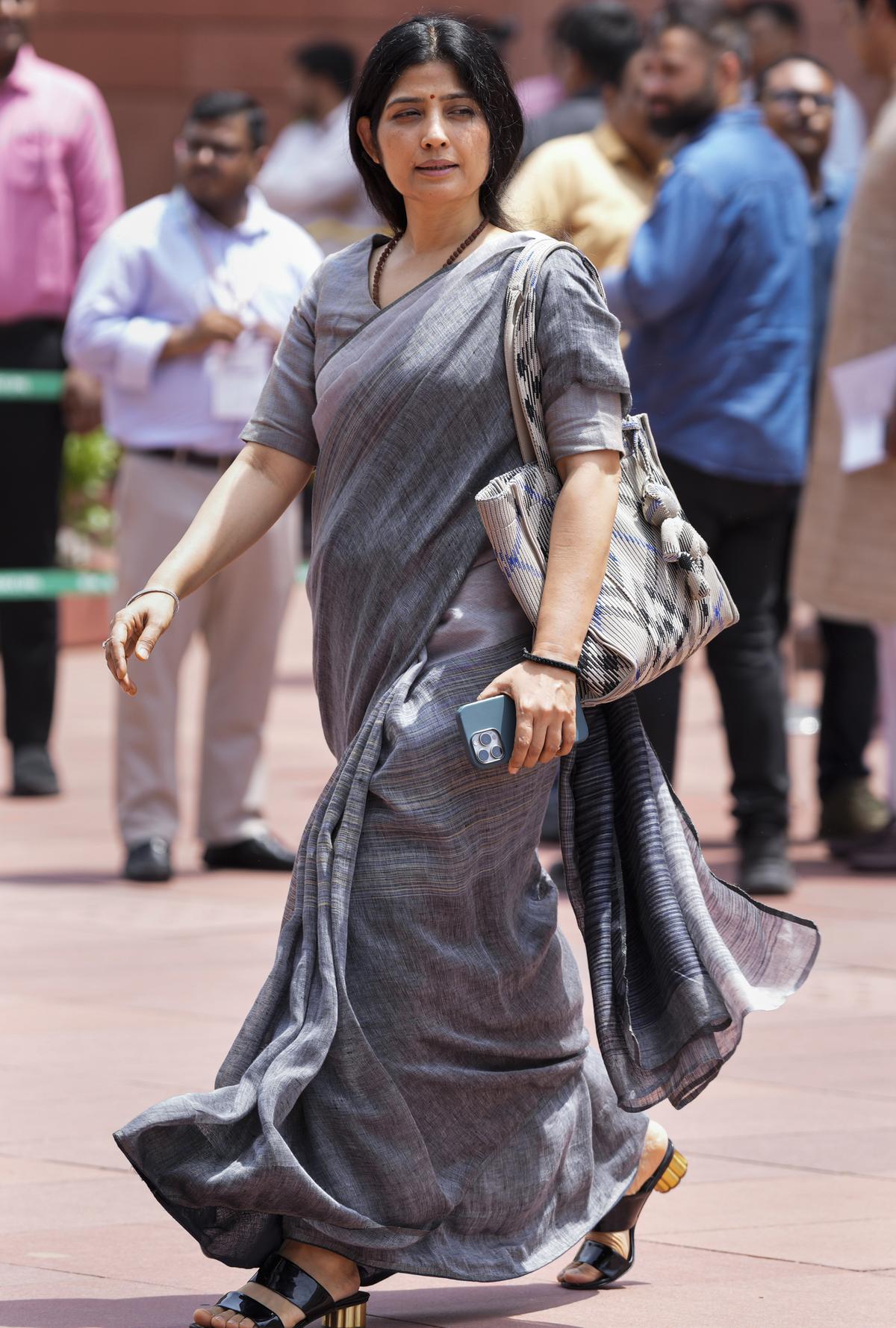 BJP MPs protesting Muslim cleric’s remarks against Dimple Yadav in Indian Parliament