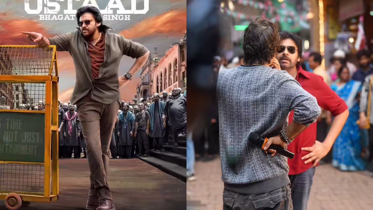 Pawan Kalyan on the set of Ustaad Bhagat Singh during climax shoot