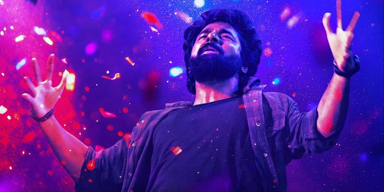 Album cover or promotional image featuring Anirudh Ravichander, Sai Pillai, and SK Sundaram for the peppy single “Salambala” from Madharaasi