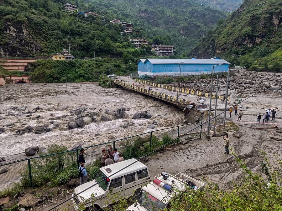 Supreme Court of India with a background of Himachal Pradesh landscape