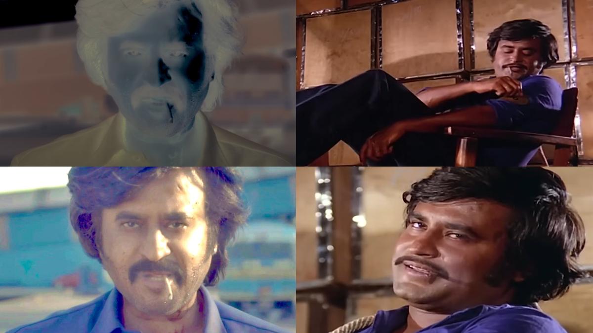 Rajinikanth as Deva in 'Coolie' alongside an iconic still from his 1981 film 'Thee', highlighting character inspiration and evolution