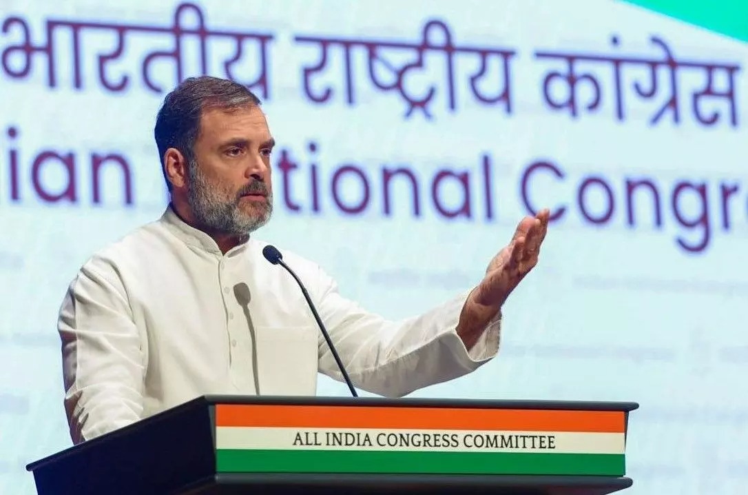 Rahul Gandhi addressing media in Bengaluru after postponing scheduled protest