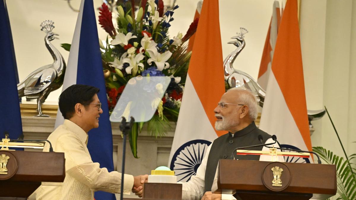 Prime Minister Narendra Modi and Philippine President Ferdinand Marcos Jr. during the announcement of strategic partnership in New Delhi
