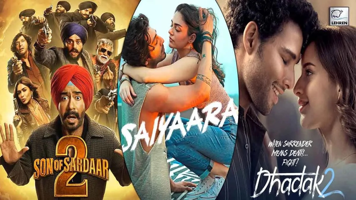 Saiyaara movie poster with box office chart overshadowing Son Of Sardaar 2 and Dhadak 2