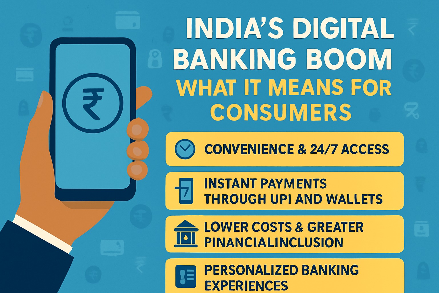 User making digital payments via mobile banking app in India