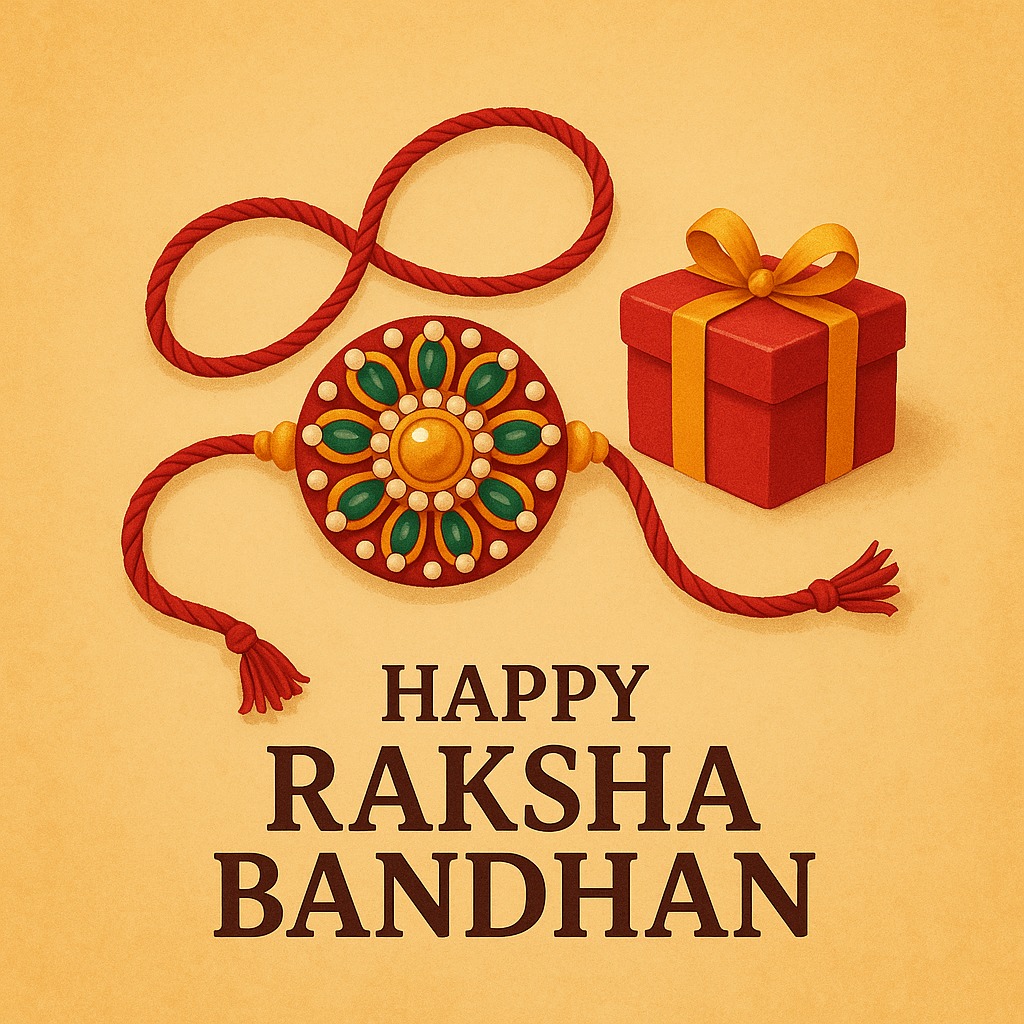 Sister tying Rakhi on brother’s wrist during Raksha Bandhan festival