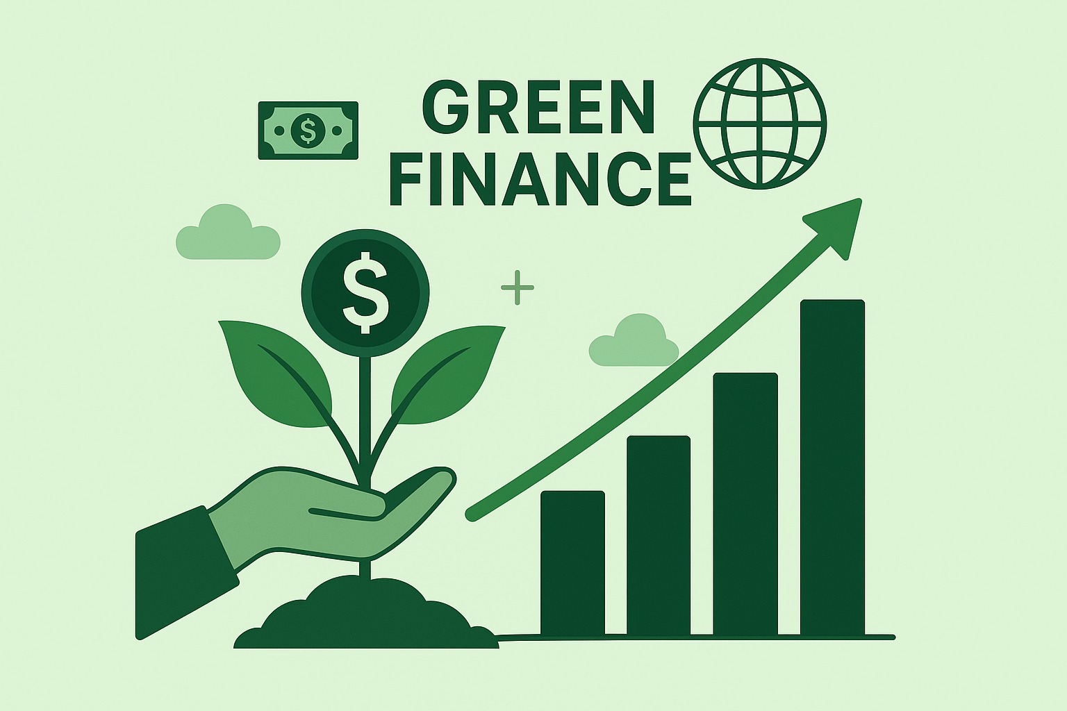 Green finance concept showing sustainable investment growth