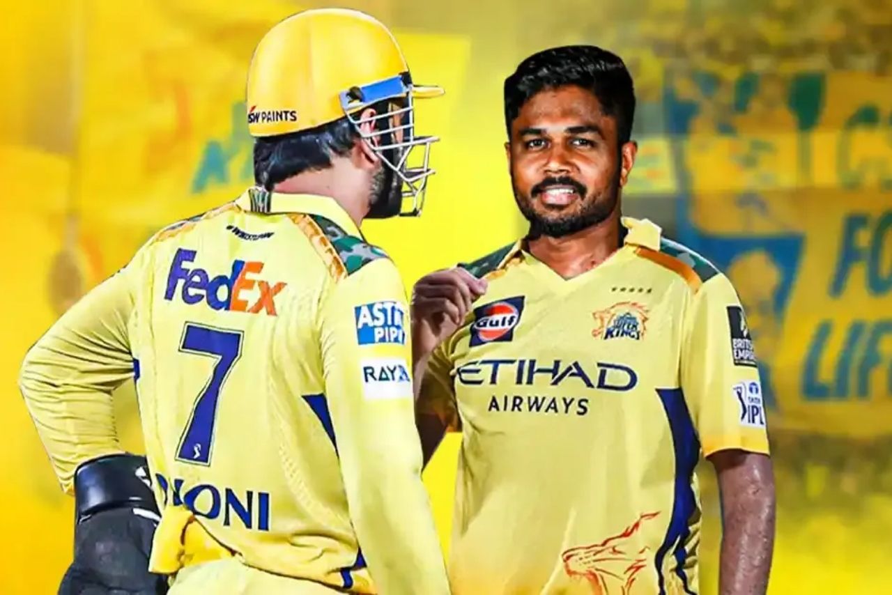 Sanju Samson in IPL jersey with speculation about replacing MS Dhoni at CSK