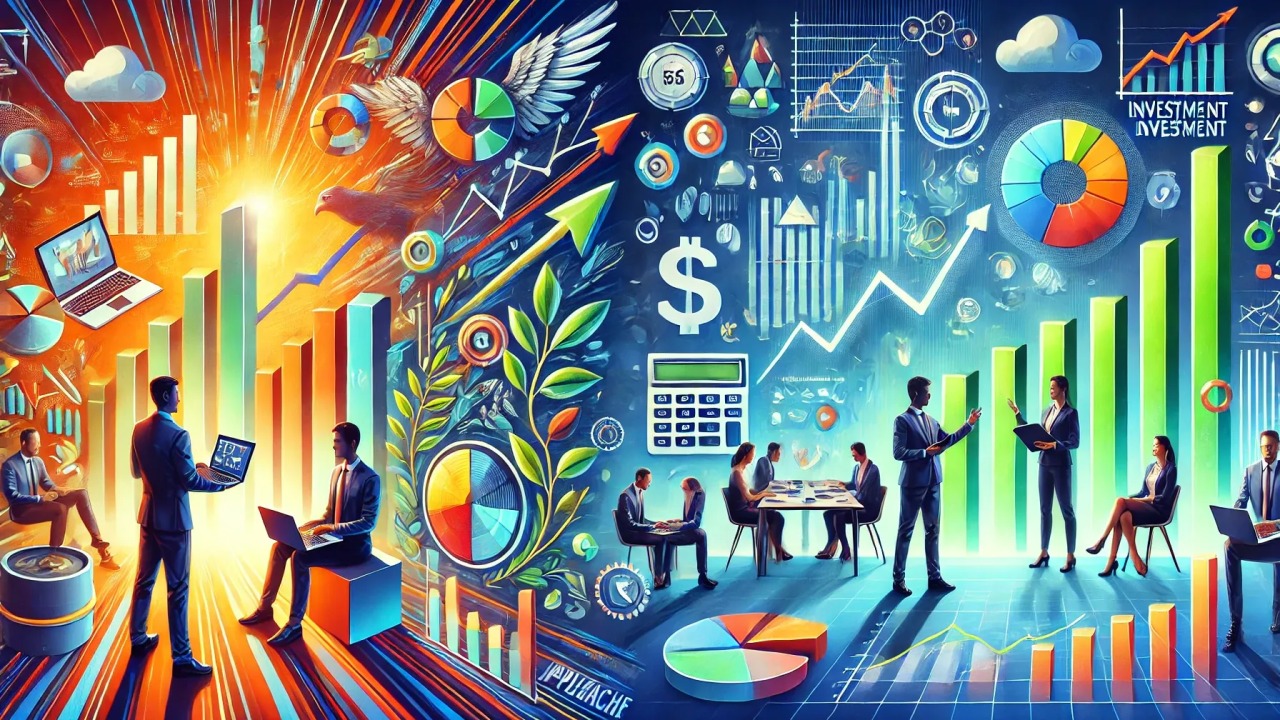 Person consulting a financial advisor versus managing finances independently, Vizzve Finance branding